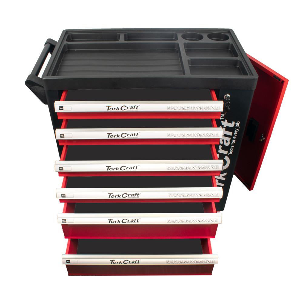 Tork Craft 6 Drawer Roller Tool Box Cabinet On Castors Empty